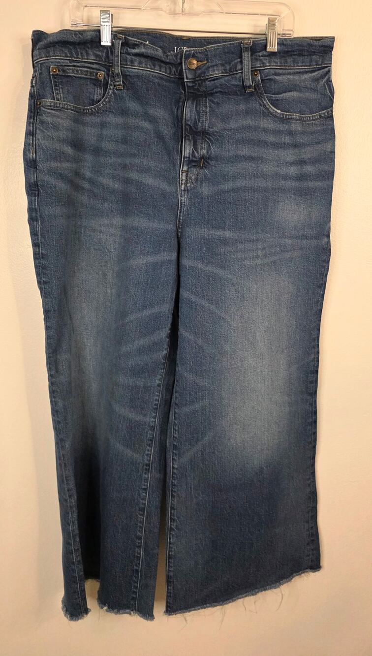 J. Crew Women's Medium Wash Jeans Size 34 Semi-Stretch High Rise Denim Trouser